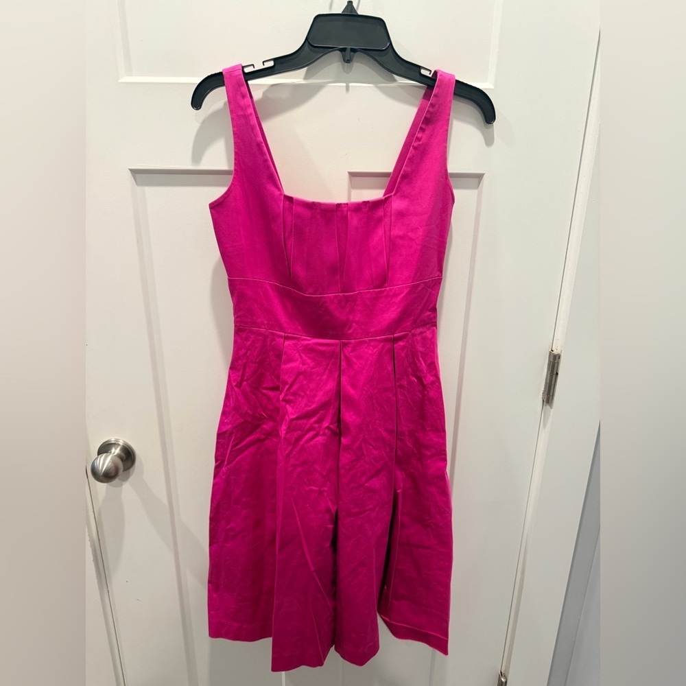 Calvin Klein Hot Pink Fuchsia Fit & Flare Mini Dress Sleeveless Square Neck 6